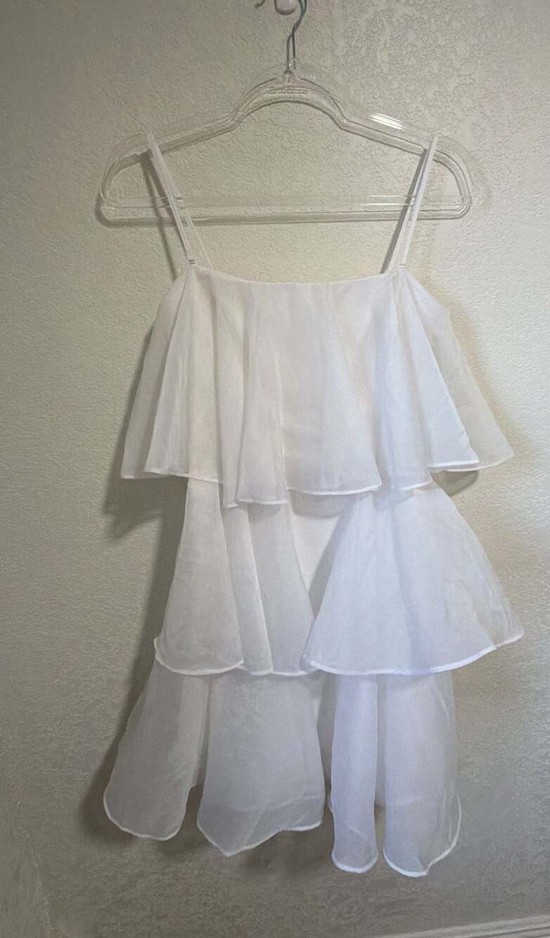 Abercrombie & Fitch Tiered Ruffle Dress Size MT White